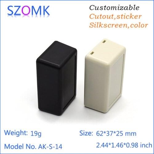 10 pcs, 62*37*25mm szomk project box electronic case plastic housing for PCB abs plastic enclosure small plastic box