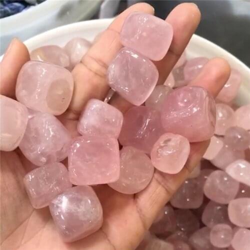 100g Natural Pink Powder Crystal Gravel Rock Madagascar Rose Quartz Raw Gemstone Healing Crystals The small squares