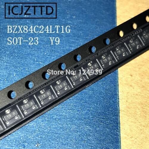 100PCS BZX84 BZX84C24LT1G Y9 BZX84C24 BZX84C27 BZX84C30 BZX84C27LT1G Y10 BZX84C30LT1G Y11 225W 30V 27V 24V BZX84-C30 BZX84-C27