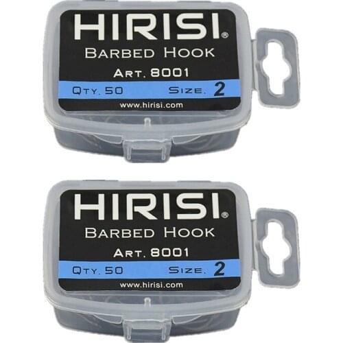 HIRISI 100 Pcs Barbed Coated Carp Fishing Hooks With Eye Design Made By Carbon Steel 8001 6 & 8001 8