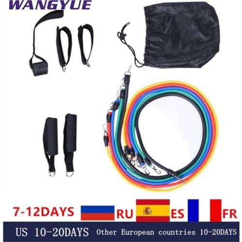 11 Pcs/Set Latex Resistance Bands Crossfit Training Exercise Yoga Tubes Pull Rope,Rubber Expander Elastic Bands Fitness with Bag