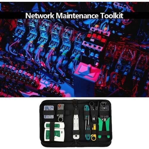 12pcs/set RJ45 RJ11 RJ12 Portable LAN Network Repair Tool Cable Tester Pliers All-Metal Tool Holder with Long Service Life