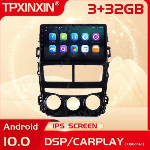 2 Din Carplay Android Radio Receiver Multimedia Stereo For Toyota Vios Yaris 2017 2018 2019 2020 GPS Video BT Recorder Head Unit