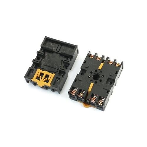 2PCS P2CF-08 10A 250VAC 8 Pin M4X20 DIN Rail Mount Relay Socket Base