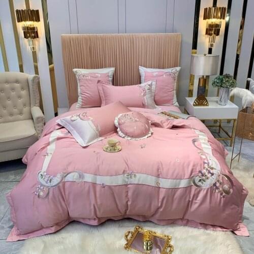 2020 Luxury Egypt Cotton Elegance Beauty Bedding Set Embroidery Duvet Cover Bed Sheet Pillowcases Queen King Size 4/6/7Pcs