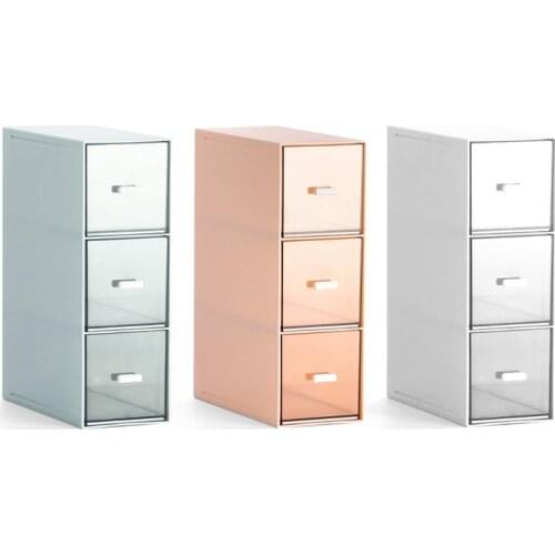 3 Layers Plastic Makeup Organizer Mini Desktop Storage Box Cosmetic Drawer Jewelry Case Holder Container