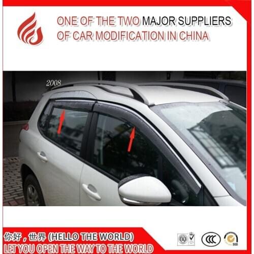 4 Piece Injection molding trim vent shade rain sun wind deflector window visor for Peugeot 2008 3008 4008 307 508