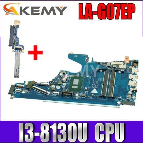 AKemy For HP 15-DA Laptop Motherboard I3-8130u CPU 2.2ghz L20374-001 L20374-601 EPK50 LA-G07EP DDR4