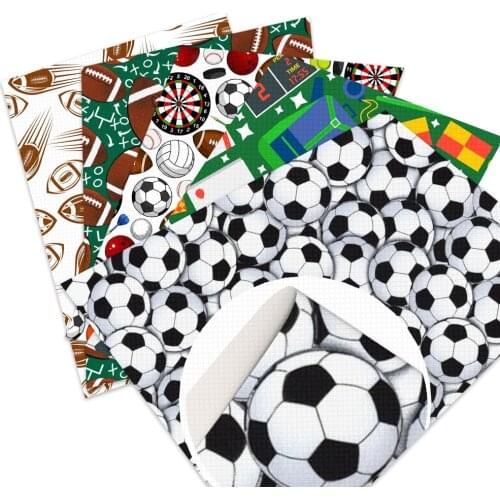 20*33cm Basketball Football Soccer Ordinary Faux Synthetic Leather Make Bows DIY Handmade Decoration Material,1Yc19390