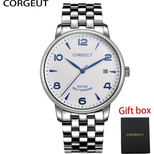 CORGEUT Men Watches Luxury Brand Analog Digital Waterproof Sport Mechanical Watch Men Fashion Date Waterproof Clock Reloj Hombre