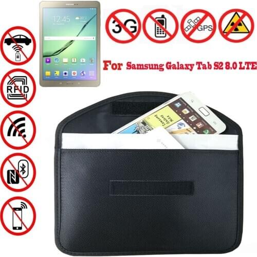 Anti Spy Signal Blocker Pouch Stop GPS RFID Tracking Bugging Bag Protect Your Privacy for Samsung Galaxy Tab S2 E 8.0 LTE Cases