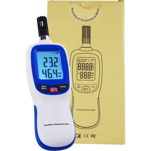 Digital Humidity & Temperature Meter -20~70degC Dew point & Wet-bulb Temperature range Hygrometer Psychrometer LCD Backlight