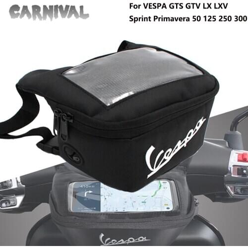 For Vespa GTS GTV LX LXV Sprint Primavera 50 125 250 300 GTS300HPE Scooter, Waterproof Handlebar, Glove Bags, Headphone Bag