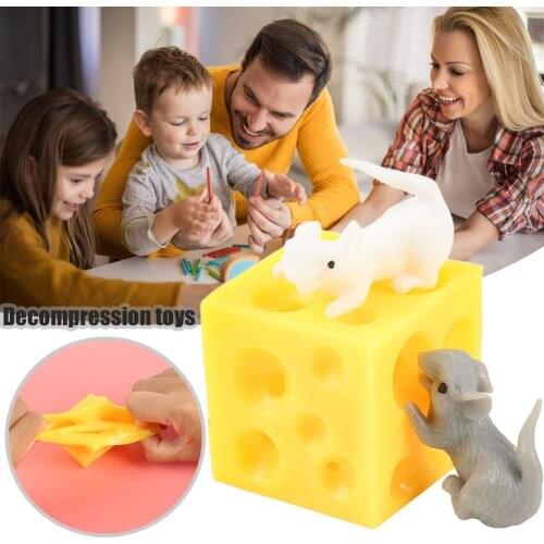 Mouse And Cheese Toy Sloth Hide And Seek Stress Relief Toy 2 Squishable Figures And Cheese Block Stress Busting Toys Gift