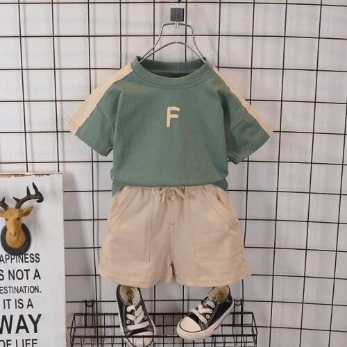 Kids Clothes Suit Summer Children Boy Girl Patchwork T Shirt Shorts 2Pcs/sets Baby Toddler Clothing Infant Sportswear 0-5 YEARS