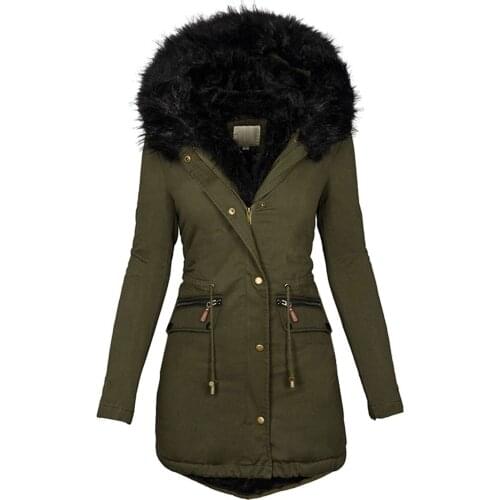 Fashion Jacket Parka Womens Casual plus Velvet Hoodies Solid Long Sleeve Slim Winter Thick Female Coat Jacket куртка женская