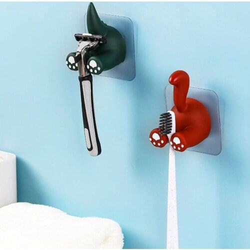 Powerful Adhesive Hooks Cartoon Animal Household Kitchen Bathroom Cute Pet Fun Seamless Door Wall Decoration Storage Sticky Hook