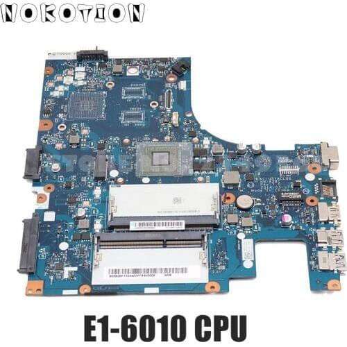 NOKOTION For Lenovo ideapad G40-45 Laptop motherboard 14 Inch ACLU5 ACLU6 NM-A281 E1-6010 CPU onboard DDR3
