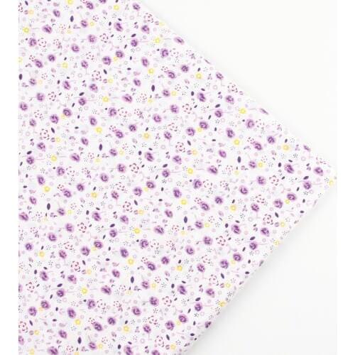 New 158cm half meter Purple floral print Cotton Fabric Patchwork For Sewing Scrapbook Cloth Tissue For Quilt Needlework Pattern