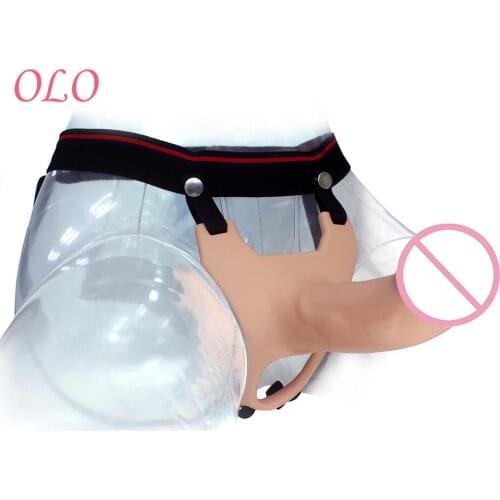 OLO Male Strap On Dildo Silicone Dildo Adult Sex Toys Male Masturbation Sex Toys for Men Gay Realistic Penis Wearing Panties