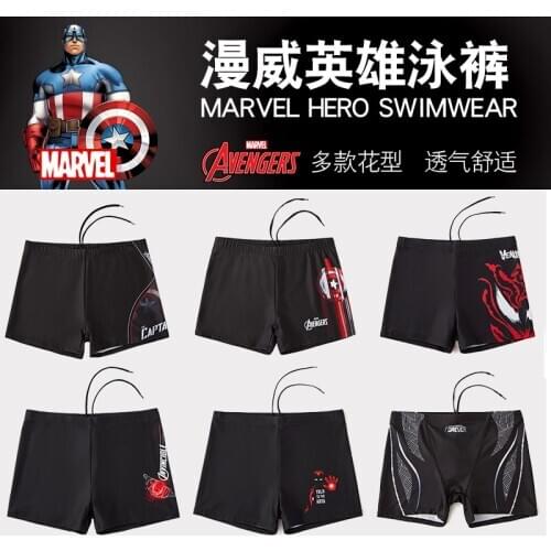 Original Marvel Swimming Shorts Mens Loose Boxer Swimsuit Mens Shorts Quick-drying Large Size Adult Suit Hot Spring Swimwear