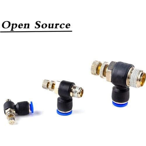 Pneumatic Quick Connector SL 4 6 8 10 12mm M5 "1/8" 1/4 "3/8" 1/2 Male Thread Air Speed Regulating Valve Accelerator Valve