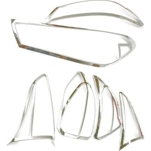 Fit For Hyundai Tucson 2015 2016 2017 Chrome Front Rear Trunk Headlight Tail Light Lamp Cover Trim Styling Garnish Bezel Molding
