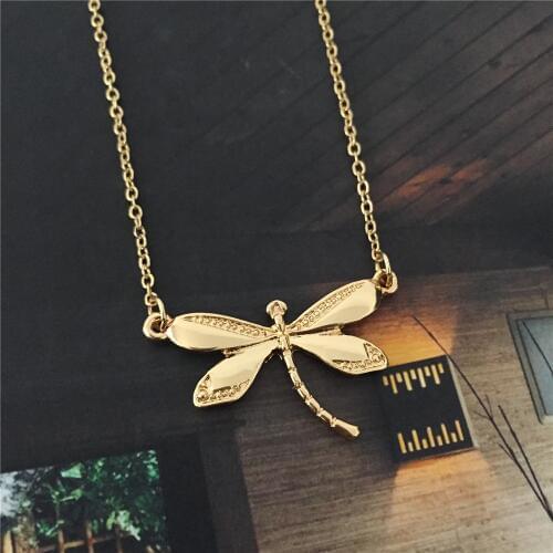 Lovely Gold Color Plating Fly Dragon Pendant Necklace For Women Girl Cute Peace Naturalism Jewelry