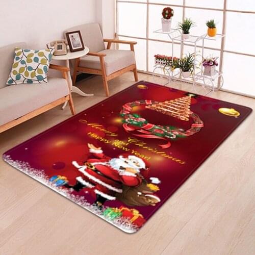Christmas Pattern Kitchen Mat Bedroom Entrance Doormat Living Room Carpet 3D Home Floor Decoration Bathroom Non-Slip Rug