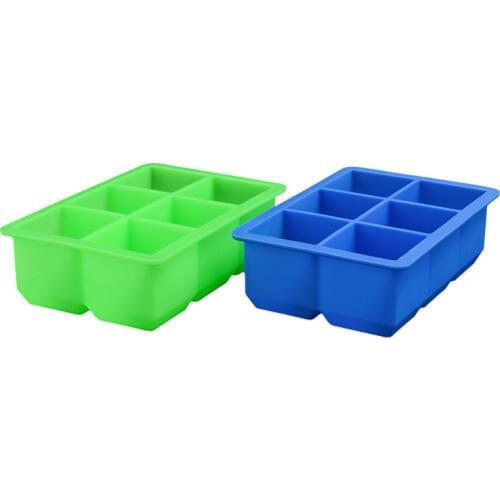 100pcs/lot 6 Grid DIY Silicone Square Ice Tray Cube Maker Whisky Cocktail Garnish Bar Superior Icing Mold lin4567