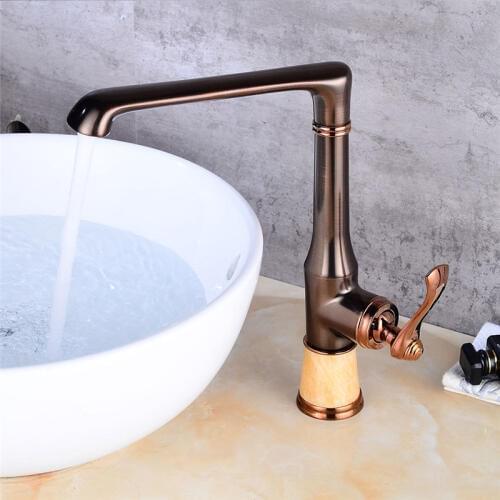 Sink Faucets Kitchen ORB/Black Brass Kitchen Faucet Deck Mounted Single Handle Sink Mixer Tap Cold Hot Kitchen Faucet Torneira