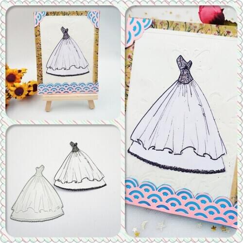 Wedding Dress Carbon Steel Cutting Die Metal Cutting Dies Stencil Scrapbooking Photo Album Card Paper Embossing Craft DIY