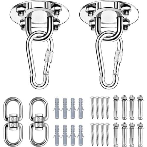Swing Hangers,Hammock Hangers,2 Pack Rotate Swing Hooks Suspension Hooks Sets for Wooden Concrete Porch Yoga Seat