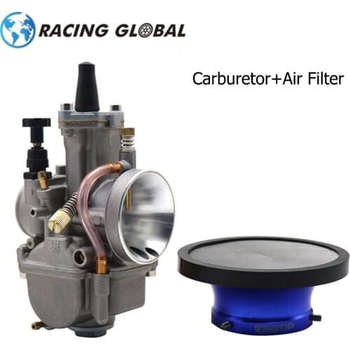 ALCON- 50mm Air Filter with Mesh + PWK 21 24 26 28 30mm Carburetor For ATV Buggy Quad Dirt Bike PWK 2T 4T JOG DIO