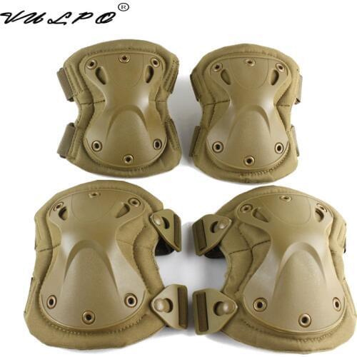 VULPO High Quality Military Tactical Paintball Protection , Knee Pads&Elbow Pads Set Airsoft Hunting Equipment