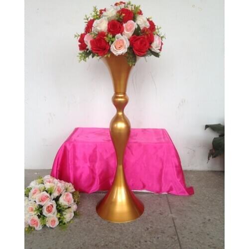 Height 79cm /31.1" Gold Table Flower Vases Golden Table Centerpiece Table Decor Wedding Decoration 10PCS/LOT Wedding Lead Roads