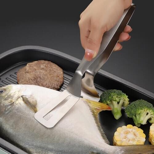 1Pcs Stainless Steel Food Tongs BBQ Kitchen Cooking Food Serving Buffet Utensil Clip Thickened Steak Clip Bread and Food Tongs