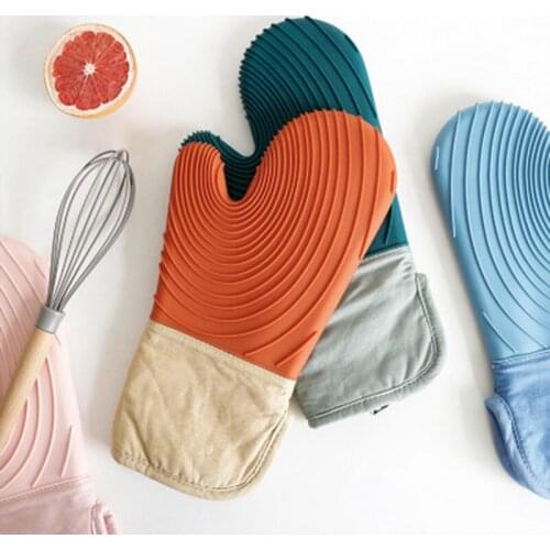 1Pcs Silicone Insulation Anti-Scalding Microwave Oven Gloves Mittens Kitchen Oven Baking Insulation Gloves Durable Kitchen Tools
