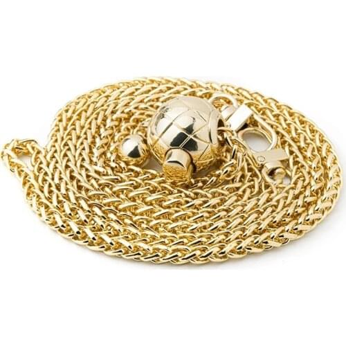 120cm Bag Chain Accessories Adjustable Golden Ball Buckle High-quality Metal Bag Chain Replacement Messenger Bag Strap