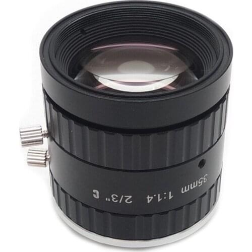 2/3" F1.4 Aperture Industrial Microscope Lens C-Mount 35mm Focal Length Industrial Vision Camera