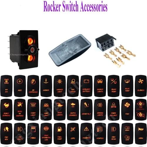 20pcs/lot, 12V/20A 24V/10A 5 Pins On Off SPST Orange Led Lights Switch Base for Carling Arb Narva Car Boat Marine Rocker Switch