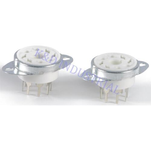 2pcs 8pin Octal Ceramic Tube Socket 6SN7 KT66 KT88 EL34 5U4G 6CA7 6550 K8A PCB with Bracket Guitar Amp DIY
