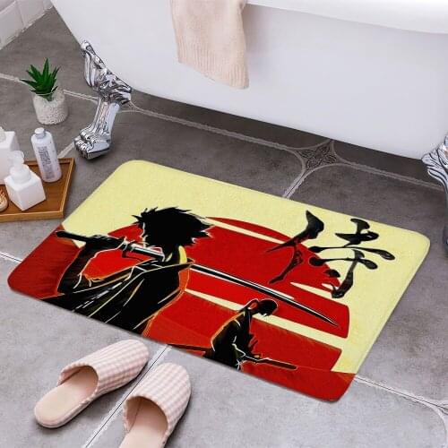 Anime Samurai Champloo Cheaper Anti-slip Modern Area Rugs Living Room Balcony Bathroom Printed Carpet Doormat Hallway Bath Mat