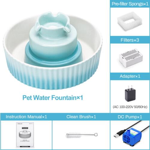 2.1L Automatic Cat Water Fountain Ceramics Water Dispenser For Cats Feeder Dogs Drinker Dog Drinking Water Bowl Super Silent Pet