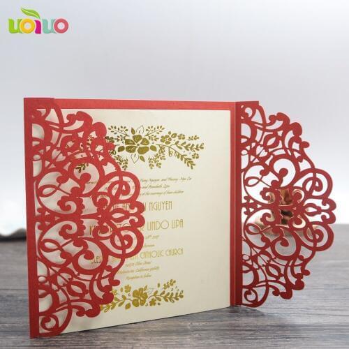 Free shipping red bengali wedding invitation card arabic wedding invitation cards nepali marriage invitation card