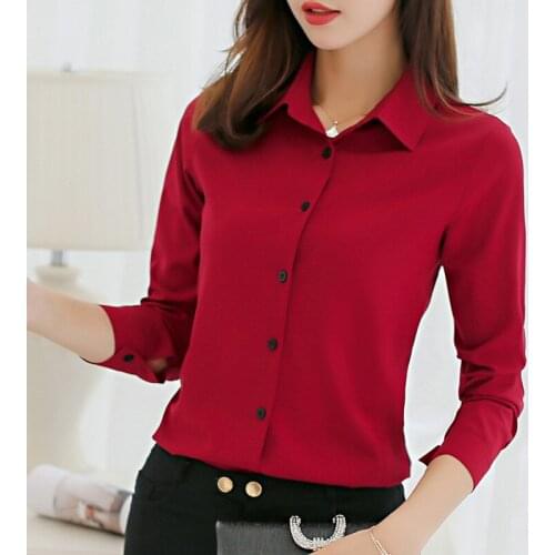 Blouse Women Chiffon Office Career Shirts Tops 2021 Fashion Casual Long Sleeve Blouses Femme Blusa
