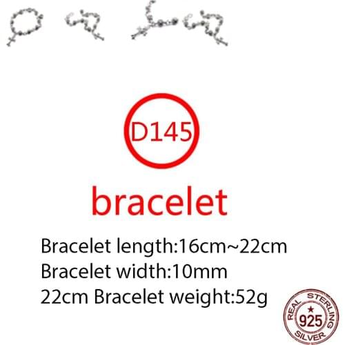 D145 S925 sterling silver bracelet cross round beads thick personality cross punk style retro distressed new hot