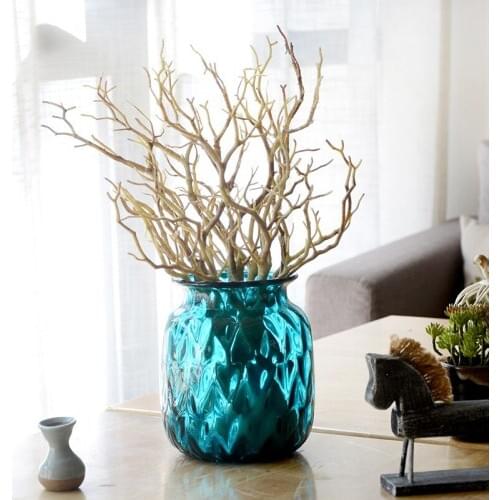 1pc 35cm Dry Artificial Fake Foliage Plant Tree Branch for Wedding Home Church Office Table Fake Flowers Decor Coral Branches