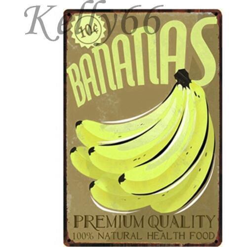 [ Kelly66 ] BANANAS Metal Tin Sign Tin Poster Home Decor Bar Antique Wall Art Painting 20*30 CM Size y-1331