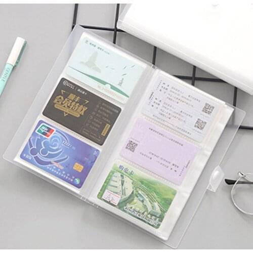 240 Slots Transparent PP Cover Business Card Book Large Capacity ID Holders Ticket Collection Clip